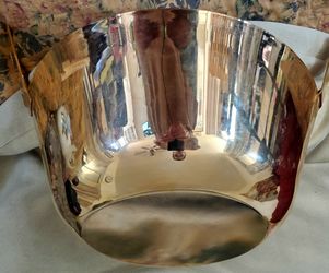 Vintage 24k Gold Electroplated Round Mid-Century Serving Bowl circa 1970's