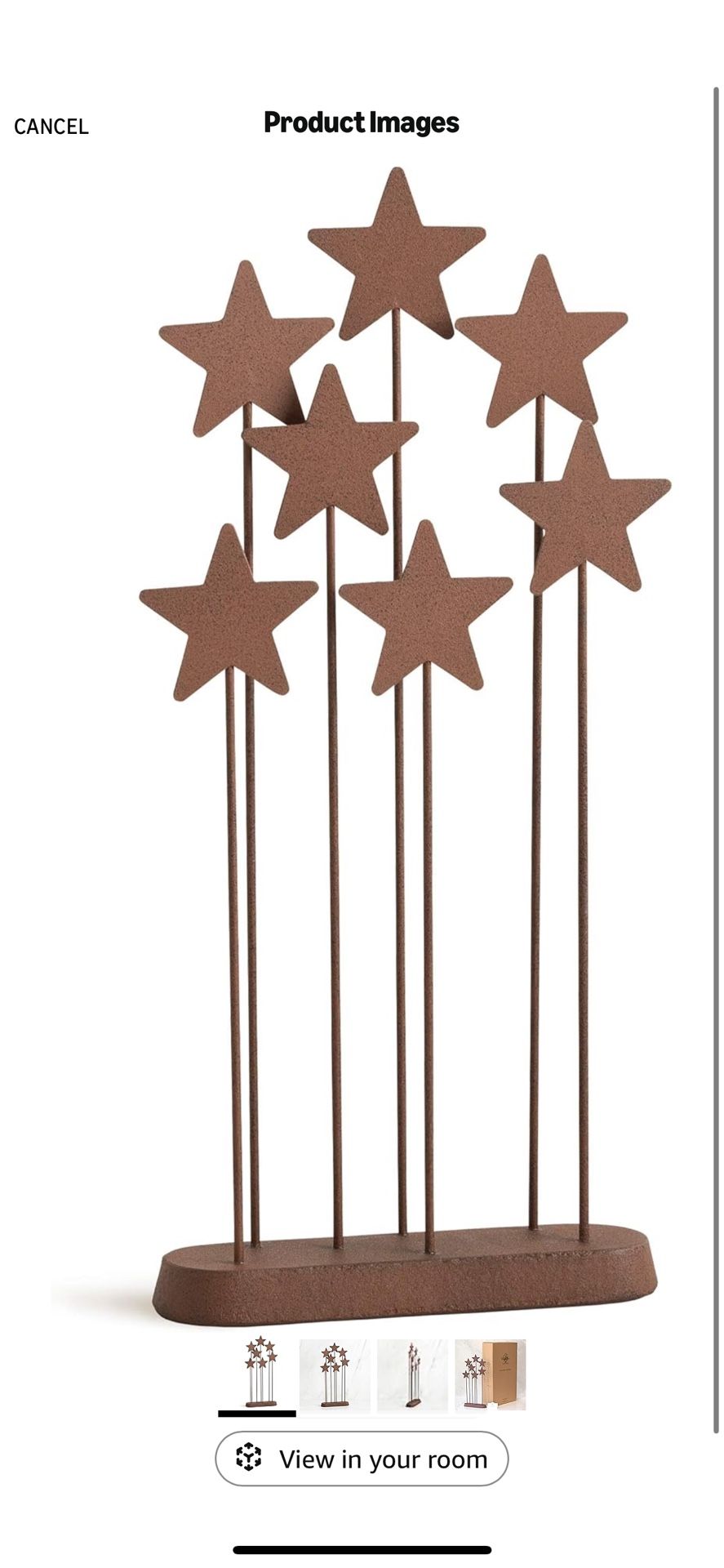 Willow Tree Metal Star Backdrop, Designed for Classic Nativity Collection, Stand Rustic Metal Stars Behind Holy Family or Next to Creche, Hand-Painted