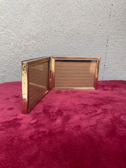 Vintage Style Gold-Tone Hinged Double Picture Frame