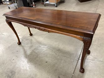 LANE French Provincial Style Console Table with Claw Feet and Carved Details
