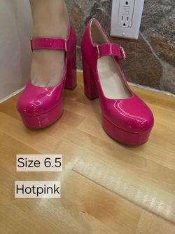 New Coutgo Women's T-Strap Round Toe Chunky Platform Heels Patent Mary Jane Dress