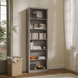 New 75" Tall Bookshelf & Bookcase, 6-Tier Adjustable Storage Shelves, Book Shelf with Anti-Tipping Device, Floor Standing Modern Display Rack for Livi