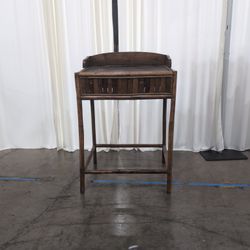 Tropical Bamboo End Table with Rattan Top