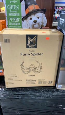 Member's Mark Pre-Lit Furry Spider Orange $25