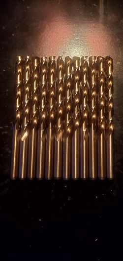 12 DRILL BITS 5/16"HCO BRONZE OXIDE