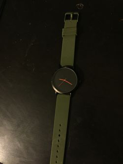 Olive green and black watch