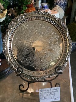 Wallace Baroque Silver-Plated Round Footed Tray