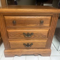 Oak Three Drawer Small Chest Or End Table