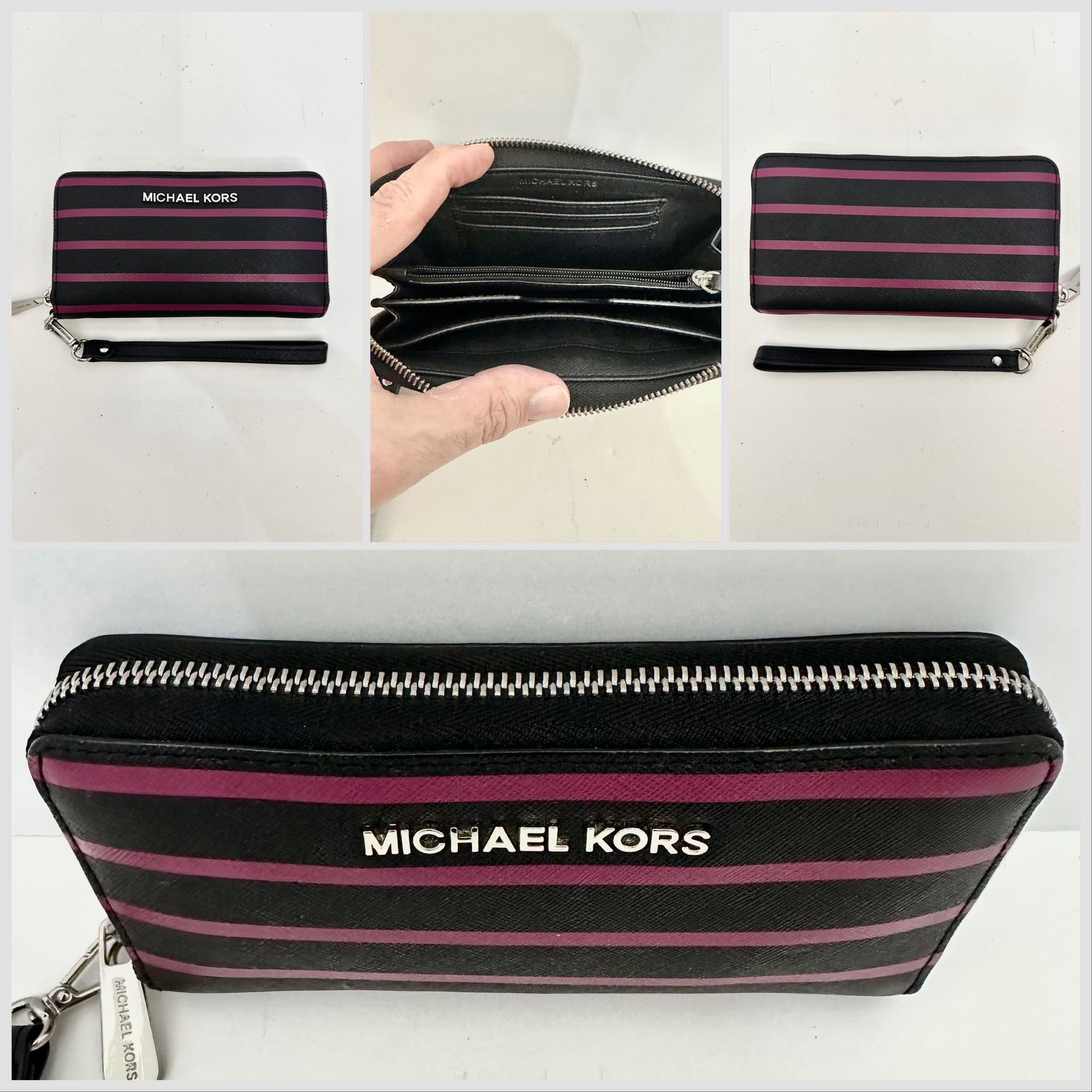 Michael Kors Jet Set Travel Striped Wristlet Wallet