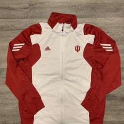 Indiana State Hoosiers Adidas Sweater Mens L Red Climawarm Zip Sweatshirt #920