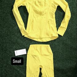 Yellow female define jacket set