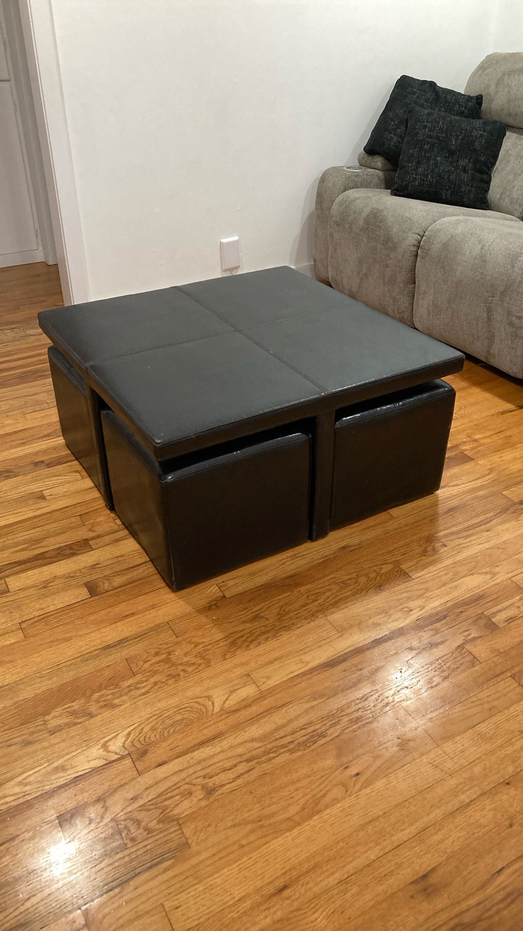 Free Leather Coffee Table With 4 Pullout Seats