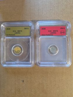 2026 Liberia ICG MS70 Graded Coin Pair