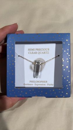 a Britta Ambauen Philosopher Clear Quartz Crystal Pendant Necklace, $19