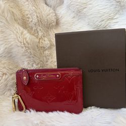 LOUIS VUITTON monogram vernis patent leather pochette key cles wallet