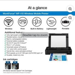 Epson WF 110 Portable WIFI  COLOR printer 