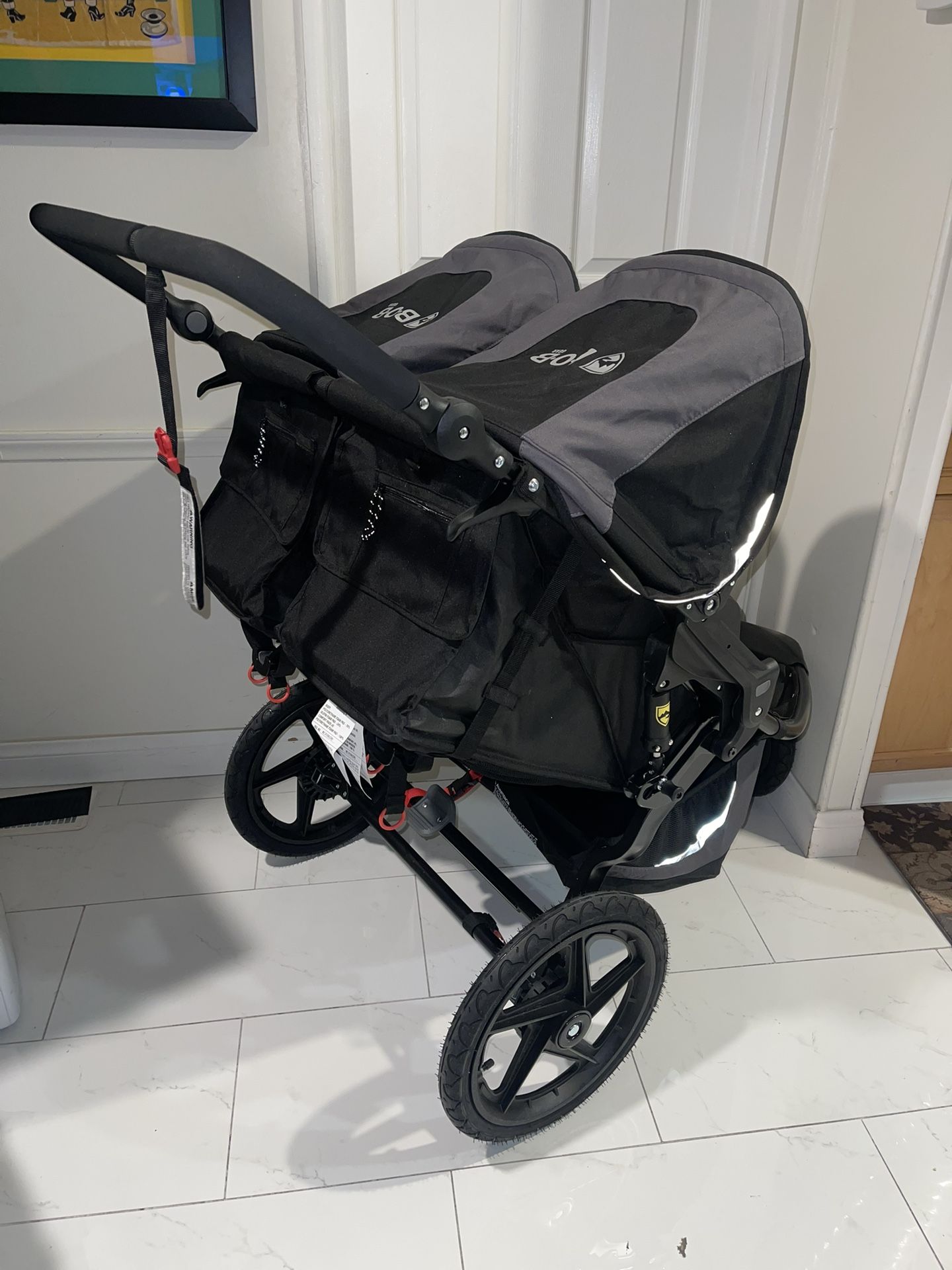 BOB Gear Revolution Flex 3.0 Duallie Double Jogging Stroller, Graphite Black Asking $550