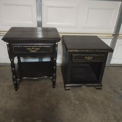 I Have 2 Black With Gold End Tables