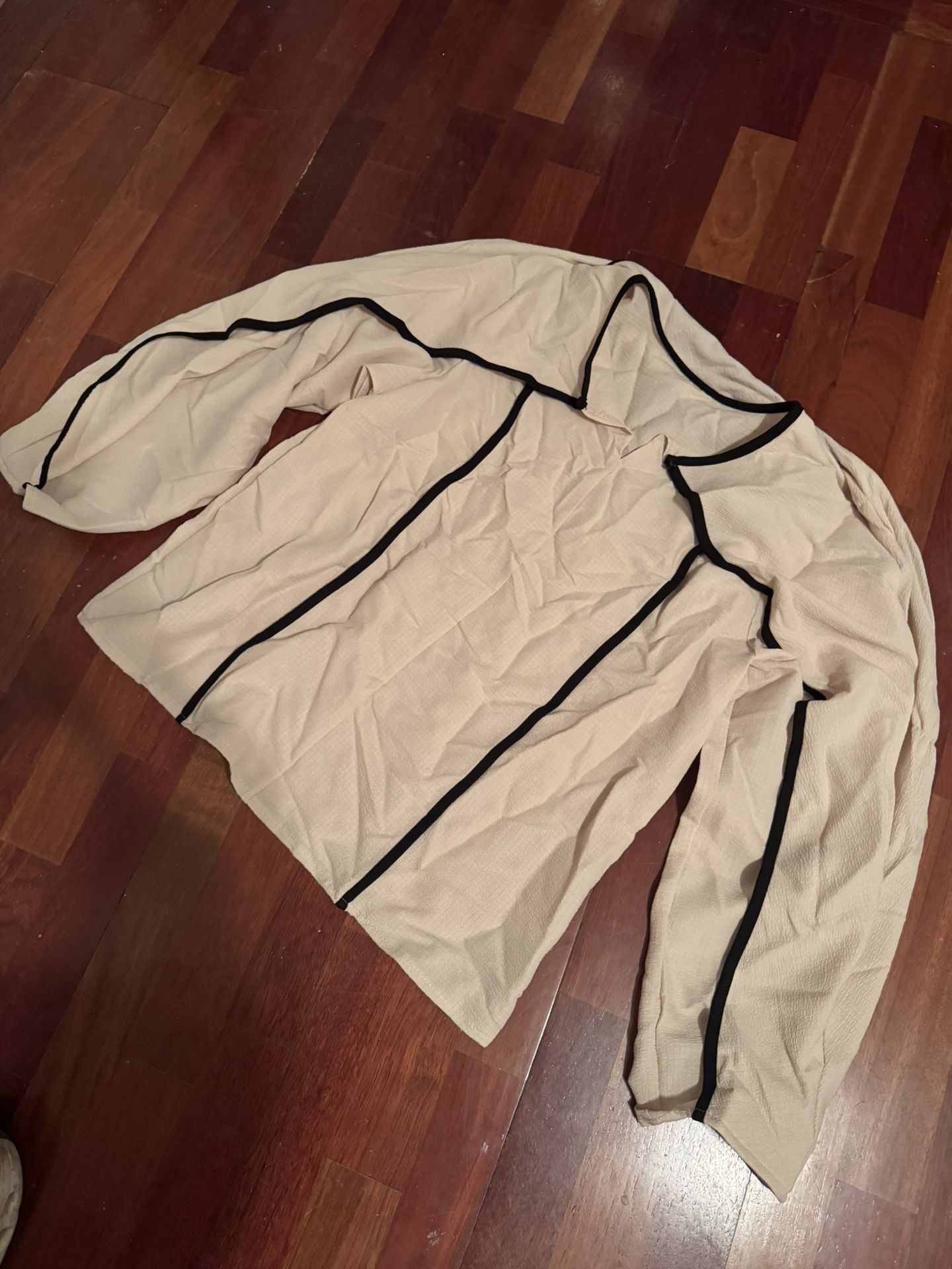 Twill Contrast Piping Woven Shirt XXL