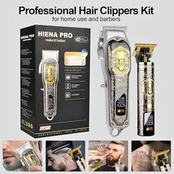 Hair Clippers for Men T-Blade Trimmer Set, Men Professional Cordless Rechargeable Barber Hair Clippe