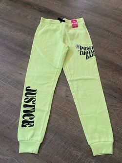 New girls neon yellow à justuce sweat pants size 10 medium #6