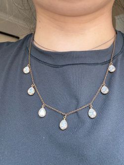 Rose gold crystal teardrops necklace New Jewelry