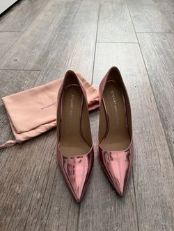 Stuart Weitzman Rose Gold Metallic Pointed Pumps