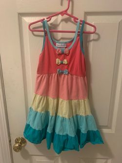 Girls Rainbow Tiered Dress – Size 6 – Jona Michelle