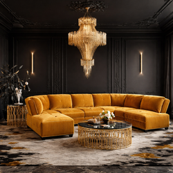 Beautiful mustard color Sofa Brand New in the box