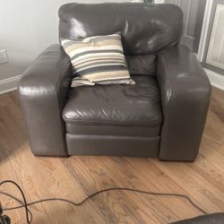 Leather Couch , And Single Chair And Chaise 