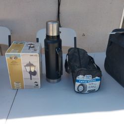Misc Items ,ext Coach Light , Stanley Coffee Thermos, Tire Cable Chains 