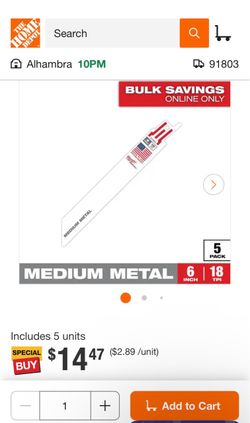 Milwaukee Medium Metal Reciprocating Saw Blades 5-Pack