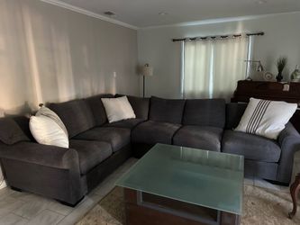 Grey sectional couch