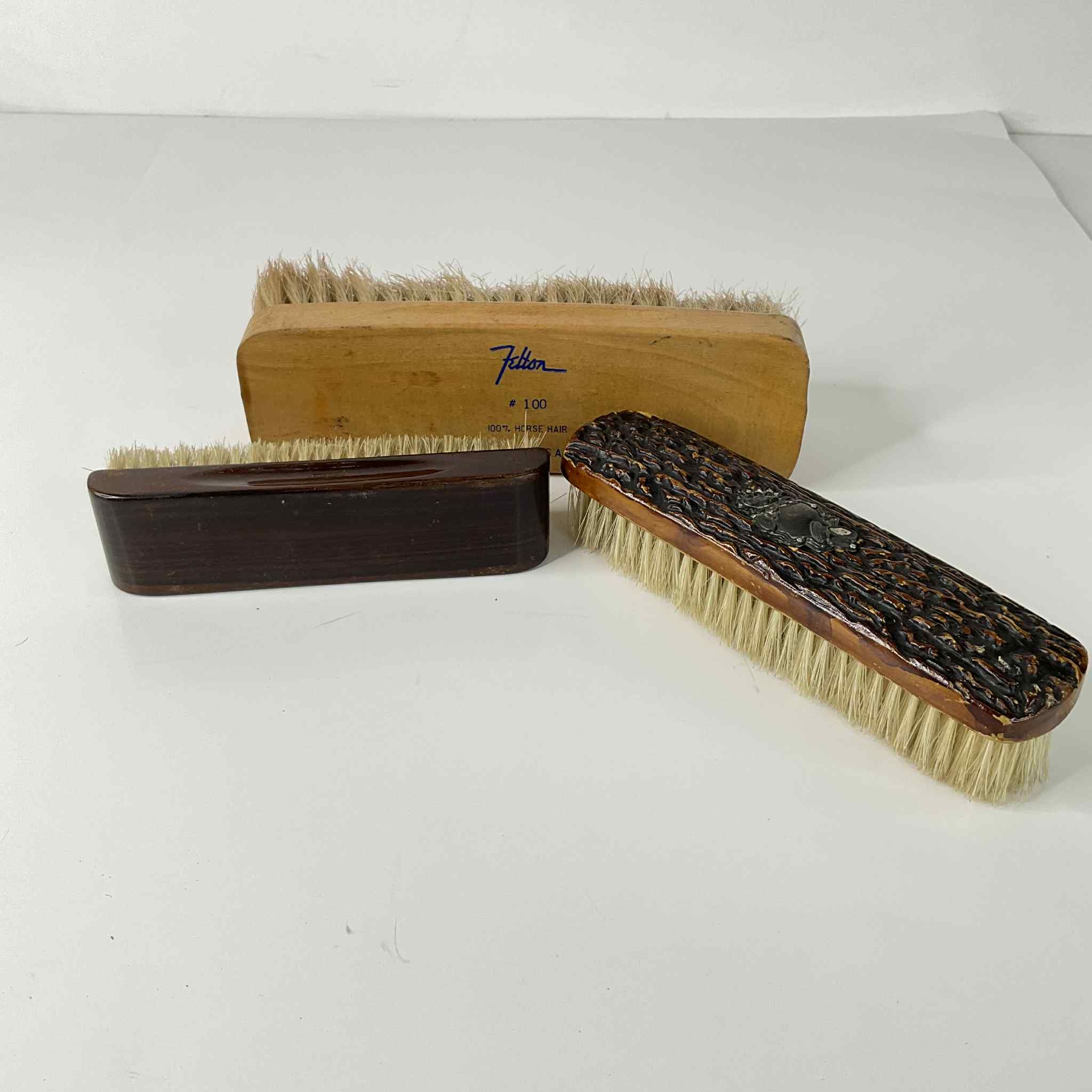 Vintage Wood Shoe Shine Brushes