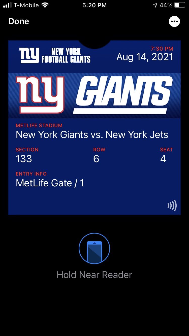 Giants Vs Jets Preseason Ticket