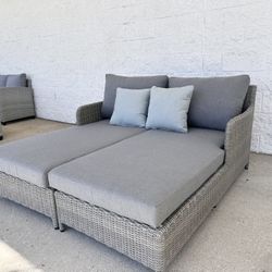 Grey Sun Lounger - Sunbrella Cushions!