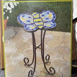 Butterfly  glass mosaic top table ( New In Box) 