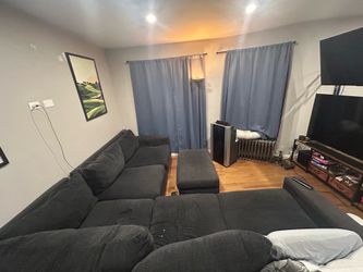 Sectional couch with ottoman