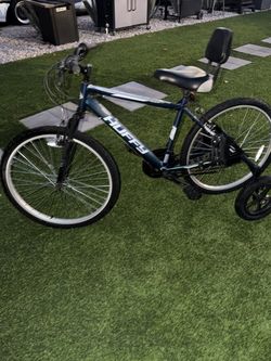 26-inch Huffy Rock Creek Mountain Bike with backrest & heavy-duty rear stabilizer wheels