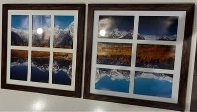 Wall Collage Frames Set of 2 Dark Wood NEW