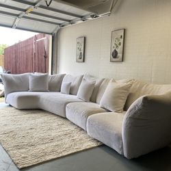 Edra Standard Sofa, Cream Chenille, by Francesco Binfaré