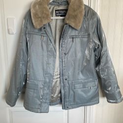 Metallic Light Blue Winter Jacket 