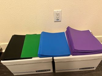 (16) - Poly - 2-Pocket  Polypropylene Folders - With Prongs - (