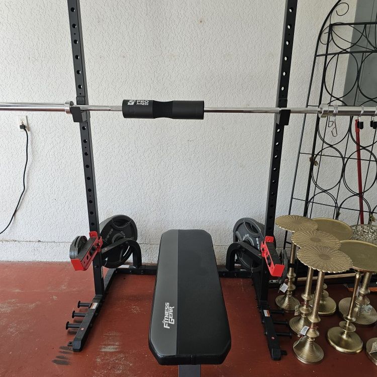 Sqat/press Rack/bench/ Weight And Bar