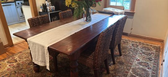 Restoration hardware Solid oak wood dining room table.