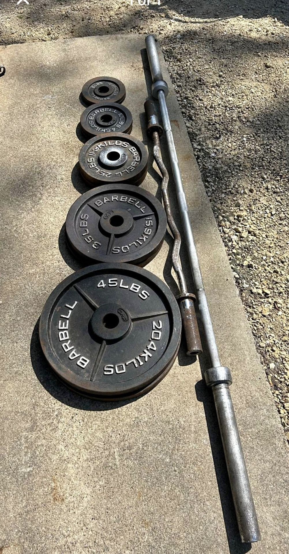 240 Lbs Olympic Weight 45 Lbs Long Bar And Curl Bar