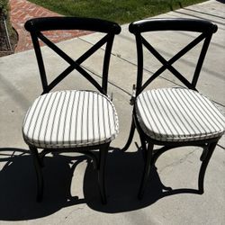 Pottery Barn Dining Chairs Set Of Two, Seat Cushions Included