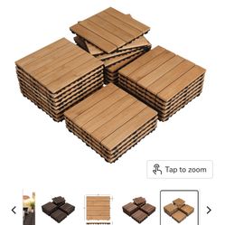 Yaheetech Patio Deck Natural Wood Tiles 27pcs