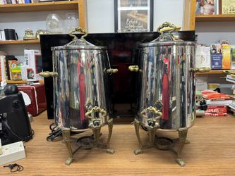 WARMER: Coffee/Tea, Professional Sized Dispensers, Brass/Stainless Steel, have 2