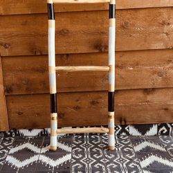 New Handmade Mango Wood Ladder Home Decor Display Storage Towel Blanket Hanger Plant Display Multiuse 